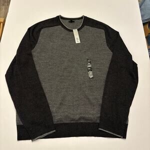 Apt 9 Mens XXL Gray Charcoal Colorblock Crewneck Sweater Pullover NWT